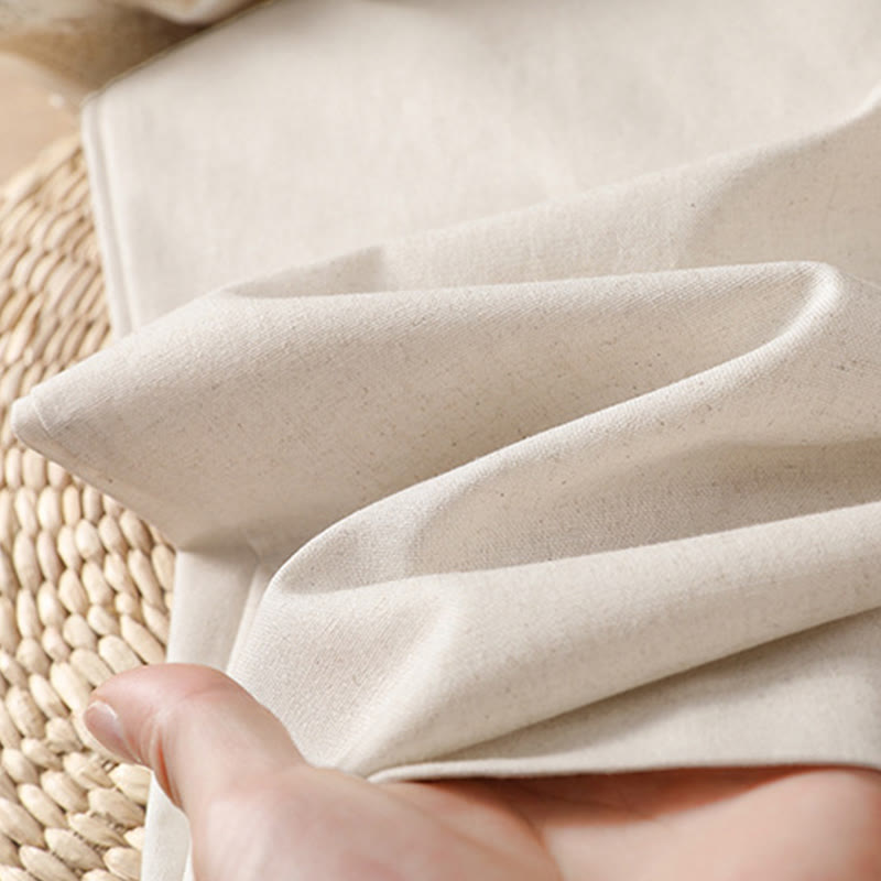 Casual Hollow Lace Waistband Design Women's Cotton Linen Wide Leg Pants With Pockets