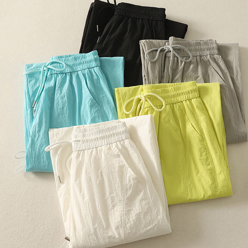 Breathable Cuffed Harem Meditation Pants with Pockets