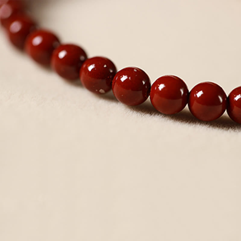 Natural Cinnabar Pink Crystal Strawberry Quartz Lucky Koi Fish Blessing Bracelet