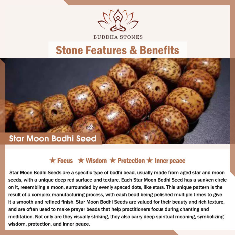 Hand-Polished Star Moon Bodhi Seed Elephant Copper & Liuli Bracelet