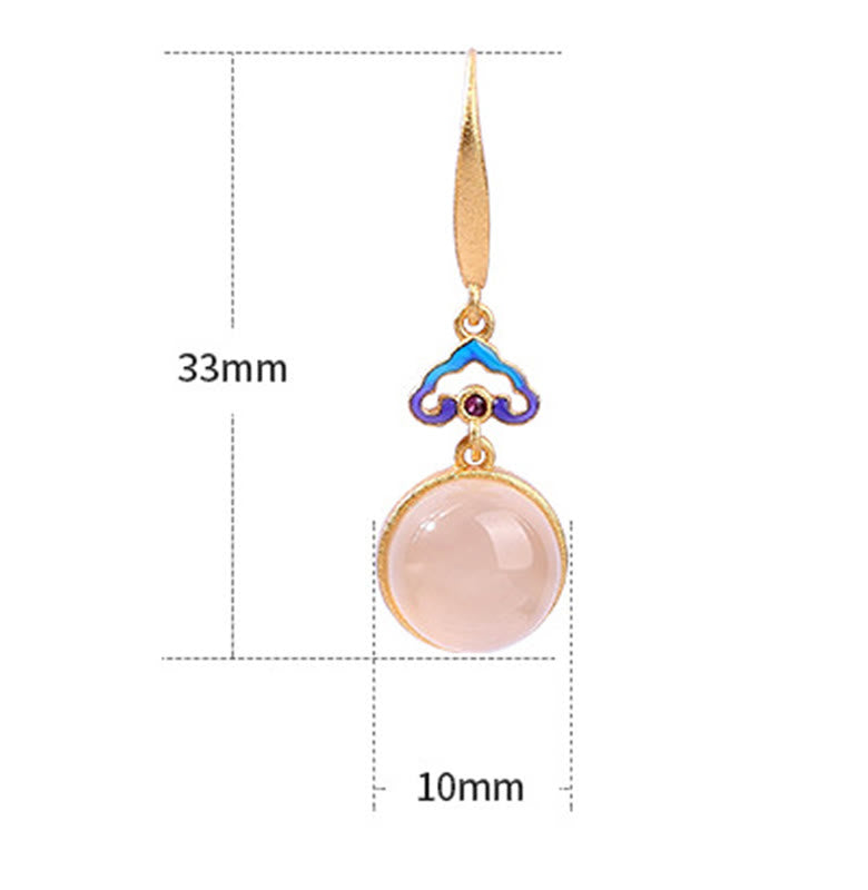 925 Sterling Silver Posts Natural Chalcedony Gold-plated Harmony Earrings