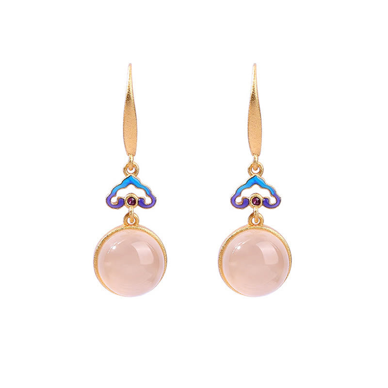 925 Sterling Silver Posts Natural Chalcedony Gold-plated Harmony Earrings