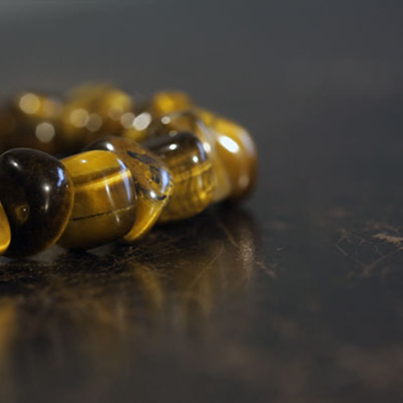 Tiger Eye Irregular Blocks Courage Bracelet