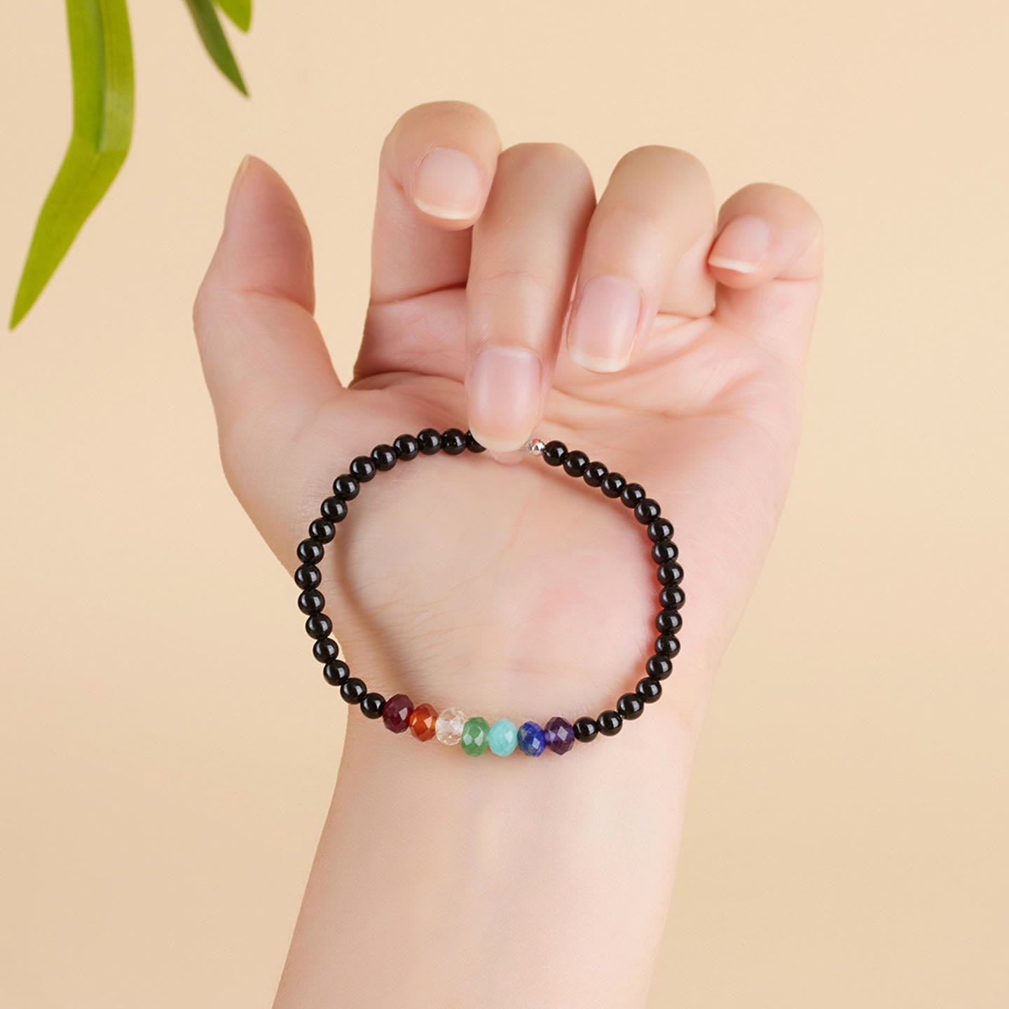 Ultra-fine 4mm Black Tourmaline Colorful Stone Bracelet