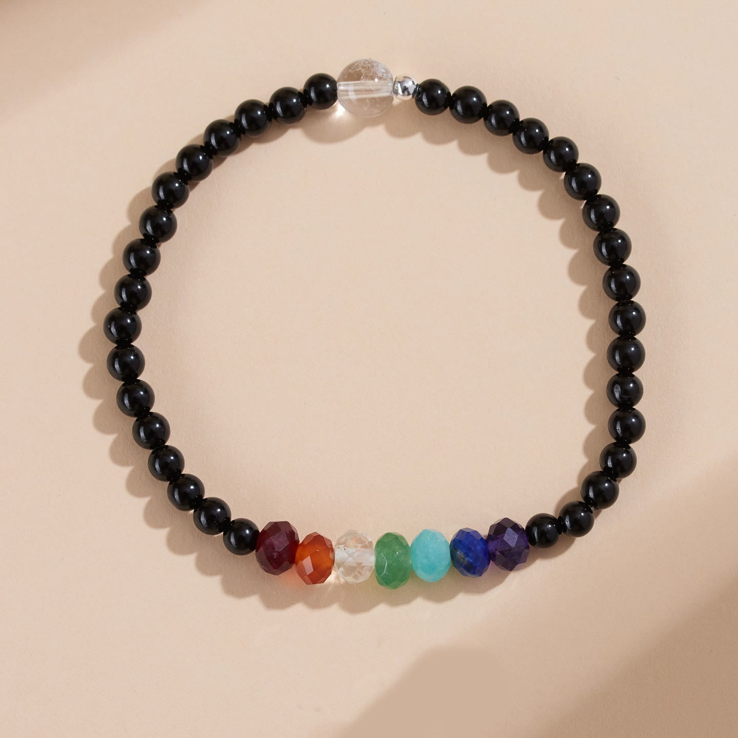 Ultra-fine 4mm Black Tourmaline Colorful Stone Bracelet