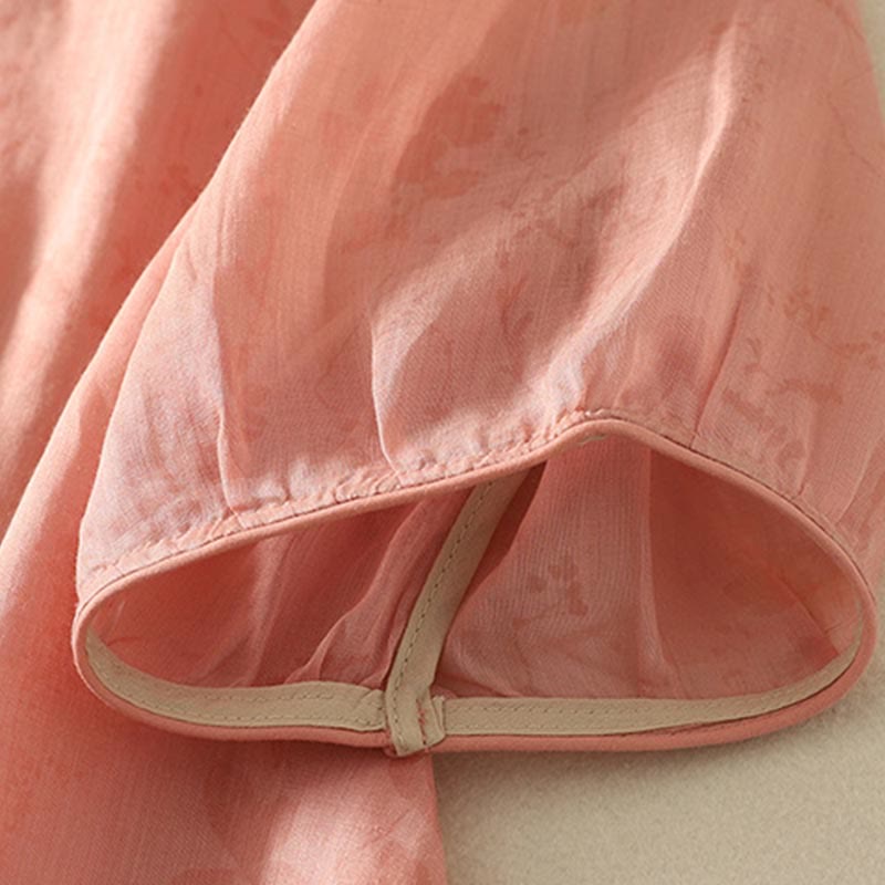 Tactile Cotton Mandarin Collar Meditation Shirt