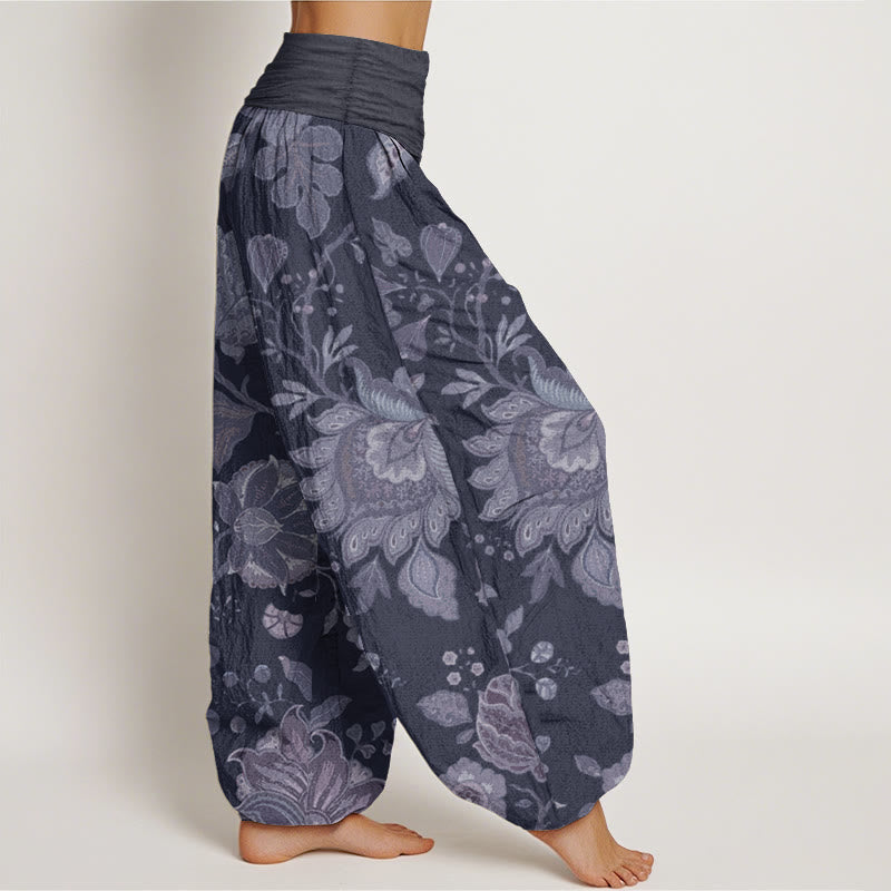 Breathable Cotton Floral Peony Harem Pants for Mindful Movement