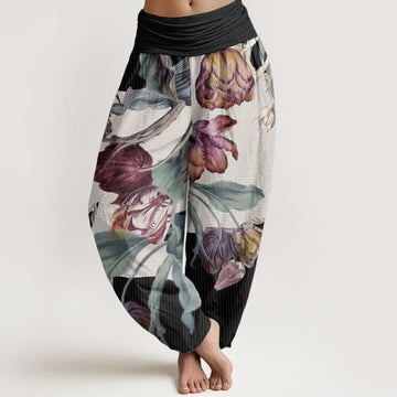 Tactile Cotton Botanical Print Mindful Movement Harem Pants