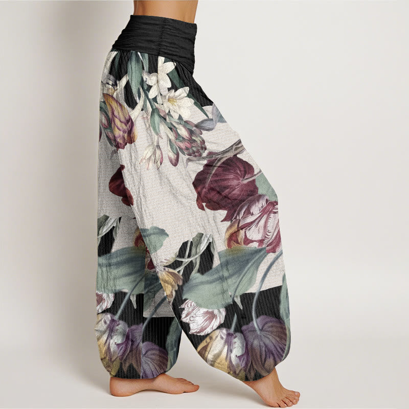 Tactile Cotton Botanical Print Mindful Movement Harem Pants