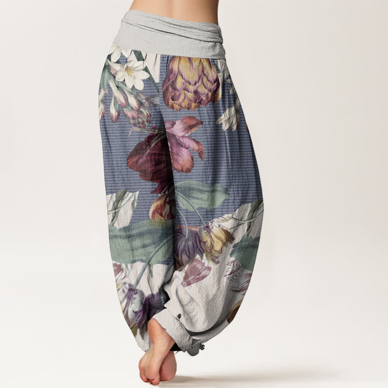 Tactile Cotton Botanical Print Mindful Movement Harem Pants