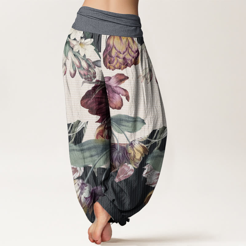 Tactile Cotton Botanical Print Mindful Movement Harem Pants