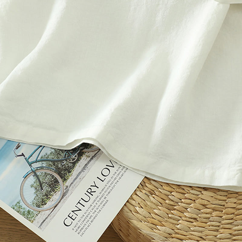 Tactile Cotton Linen V-Neck Mindful Movement T-Shirt