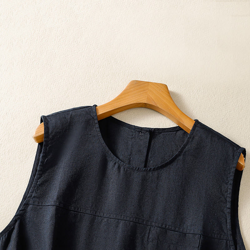 Lightweight Cotton Crew Neck Meditation Vest