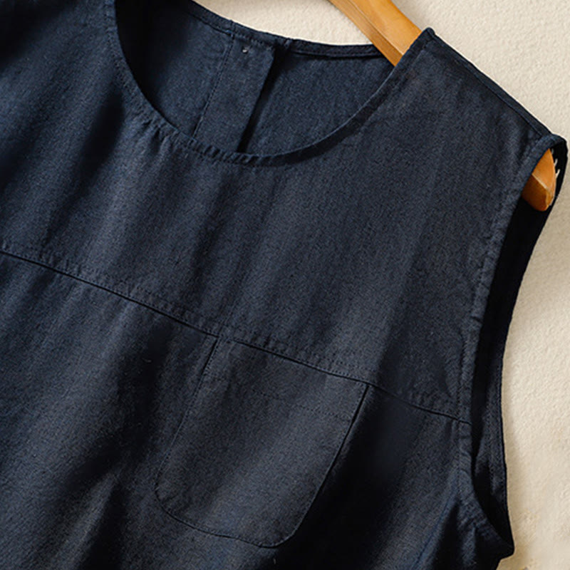 Lightweight Cotton Crew Neck Meditation Vest