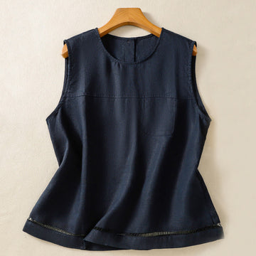 Lightweight Cotton Crew Neck Meditation Vest