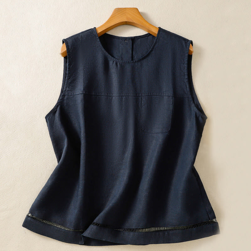 Lightweight Cotton Crew Neck Meditation Vest