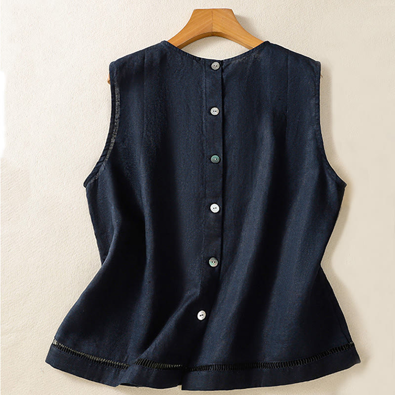 Lightweight Cotton Crew Neck Meditation Vest