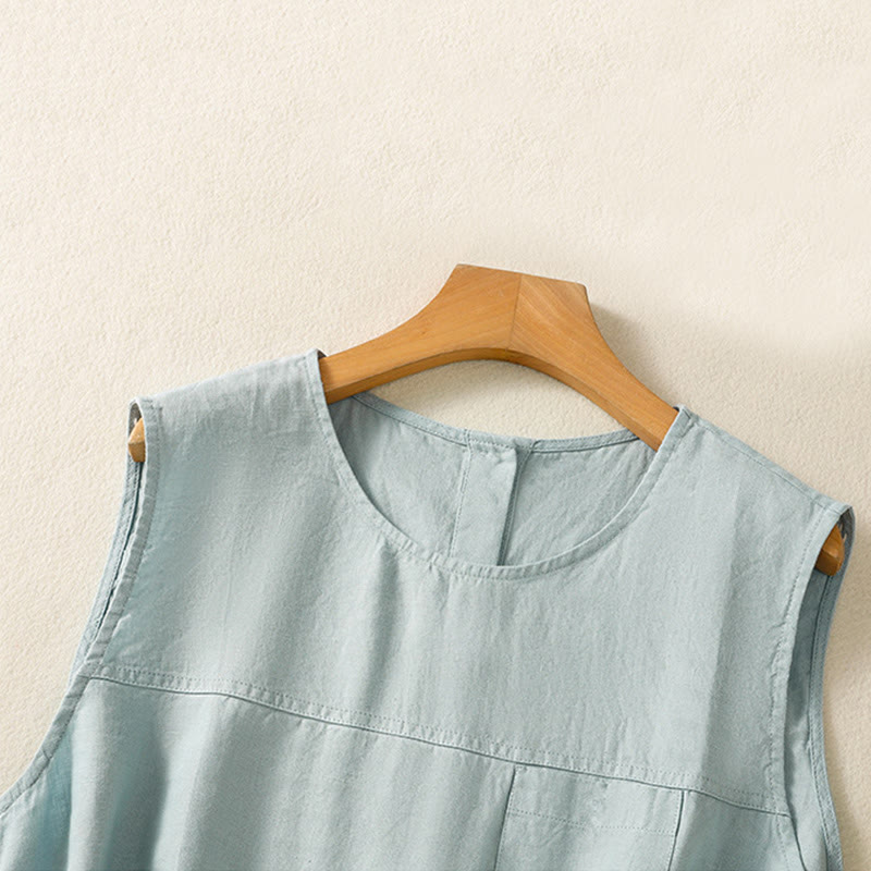 Lightweight Cotton Crew Neck Meditation Vest