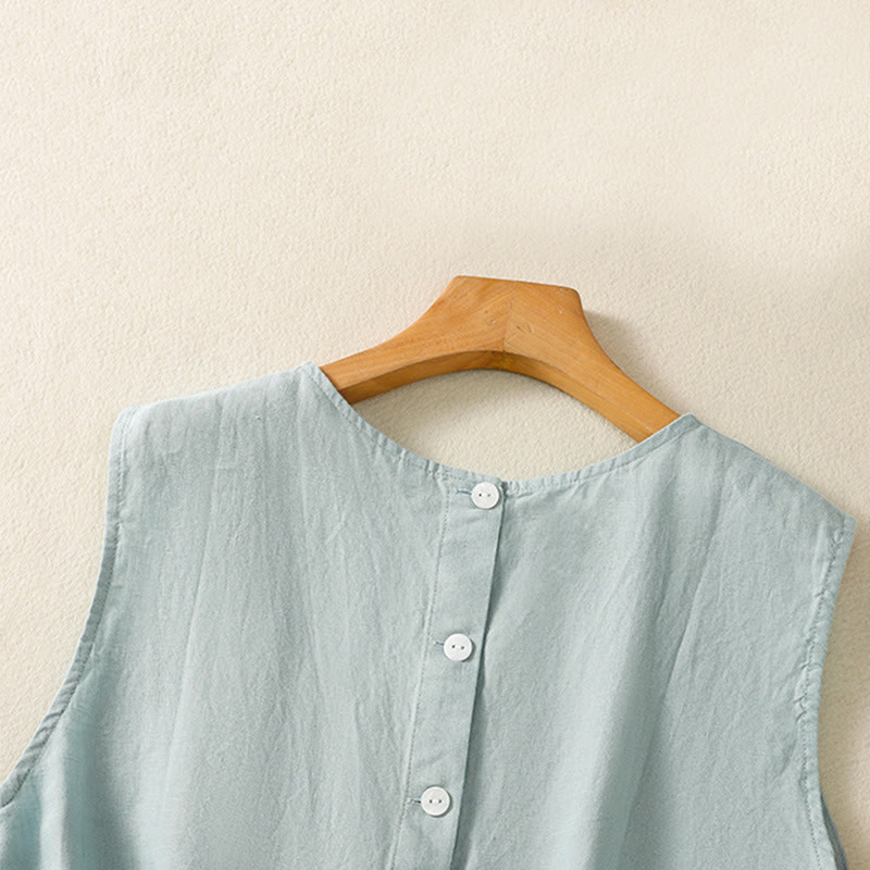 Lightweight Cotton Crew Neck Meditation Vest