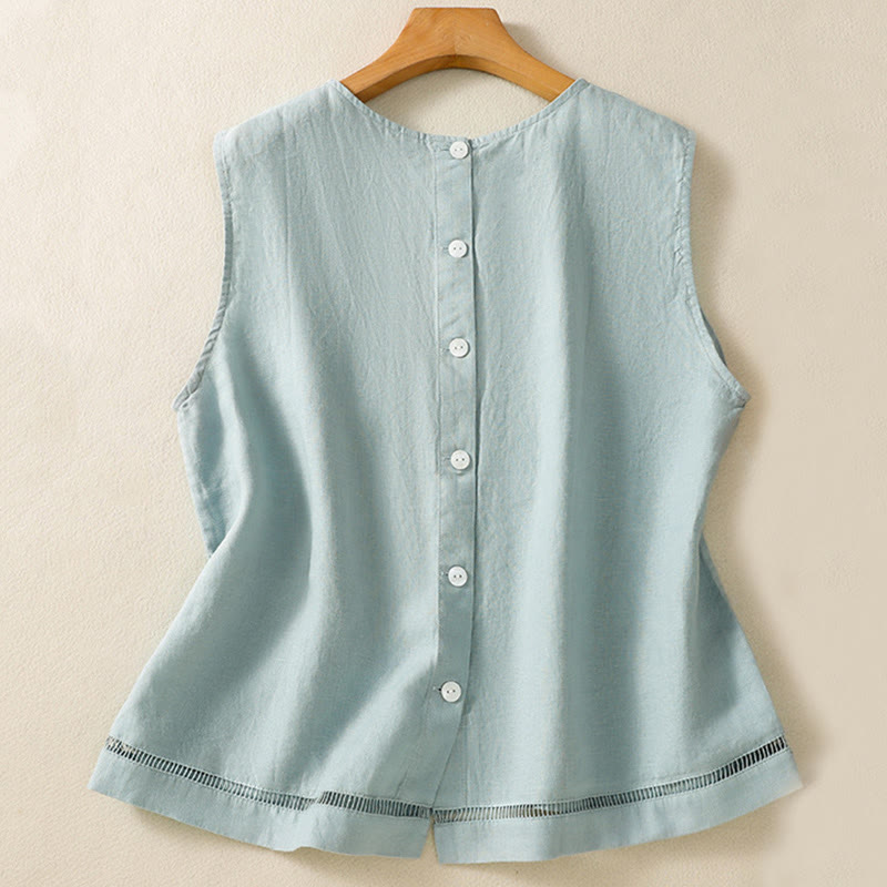 Lightweight Cotton Crew Neck Meditation Vest