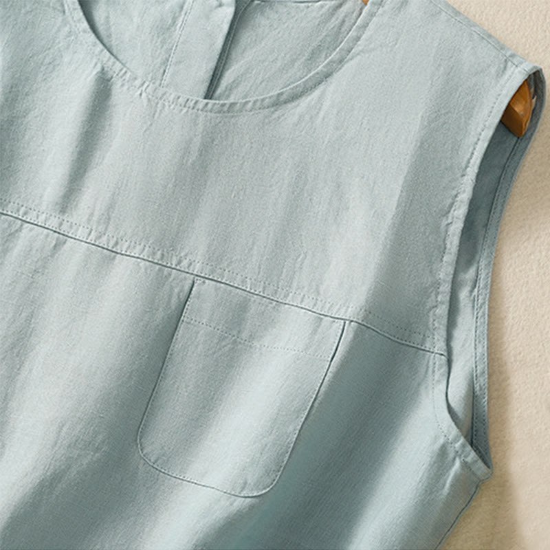 Lightweight Cotton Crew Neck Meditation Vest