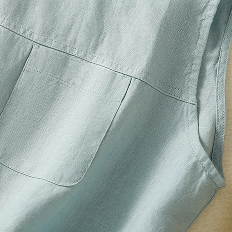 Lightweight Cotton Crew Neck Meditation Vest