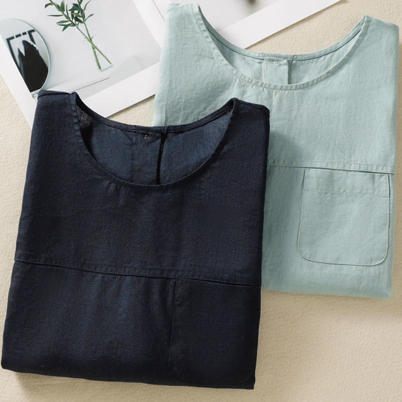 Lightweight Cotton Crew Neck Meditation Vest