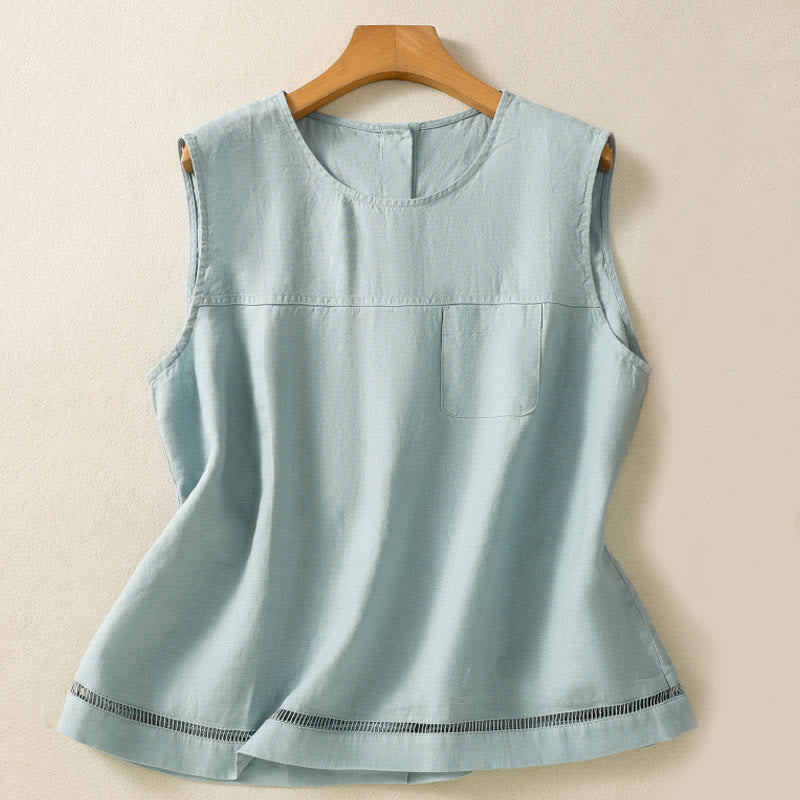 Lightweight Cotton Crew Neck Meditation Vest