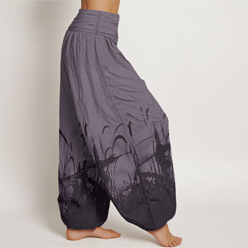 Earthy Cotton Wild Grass Mindful Movement Harem Pants