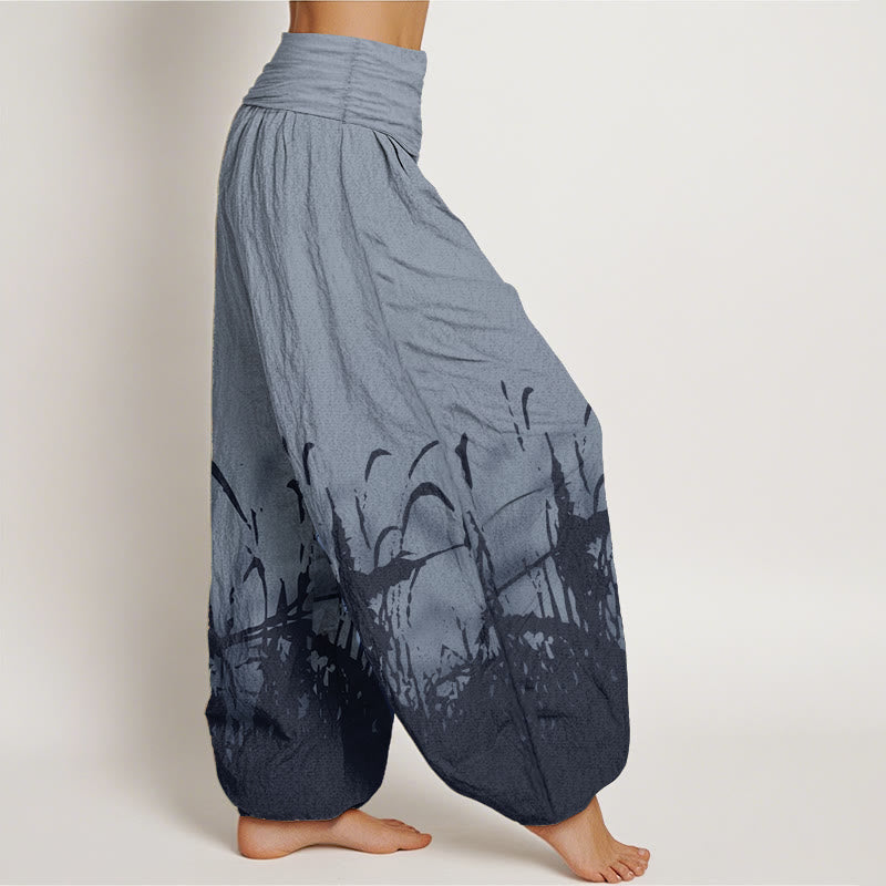 Earthy Cotton Wild Grass Mindful Movement Harem Pants