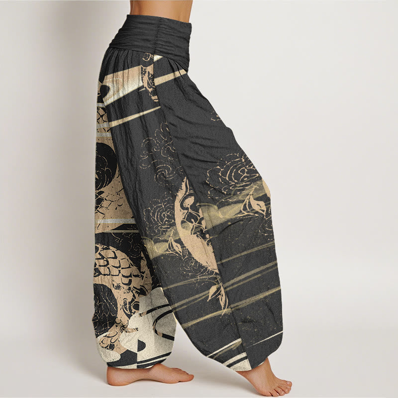Breathable Cotton Symbolic Print Grounding Harem Pants