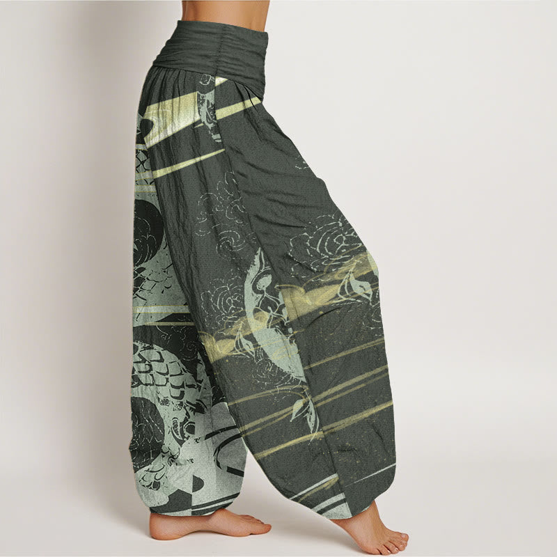 Breathable Cotton Symbolic Print Grounding Harem Pants