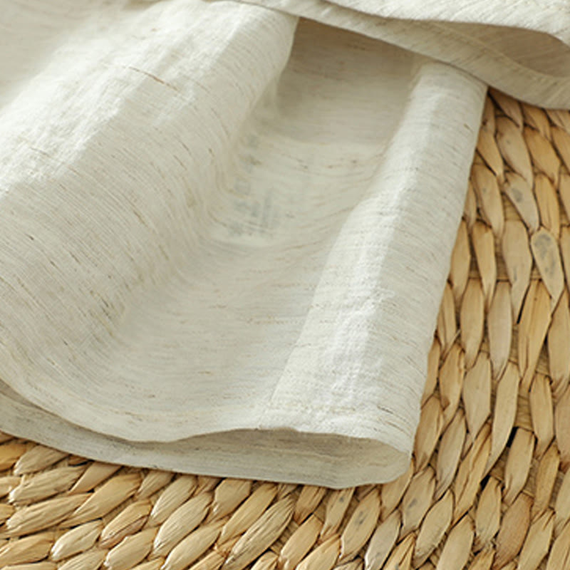 White Plain Button Three Quarter Sleeve Women's Shirt