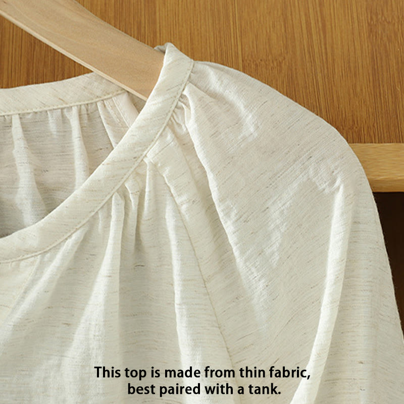 White Plain Button Three Quarter Sleeve Women's Shirt