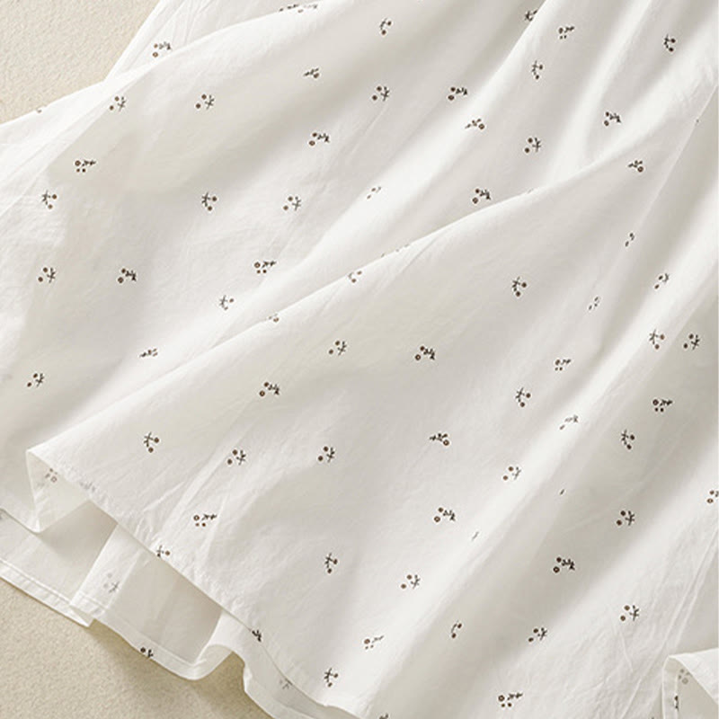 Breathable Cotton Elastic Waist 7/8 Length Minimalist Skirt