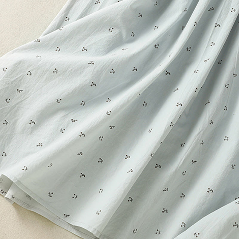 Breathable Cotton Elastic Waist 7/8 Length Minimalist Skirt