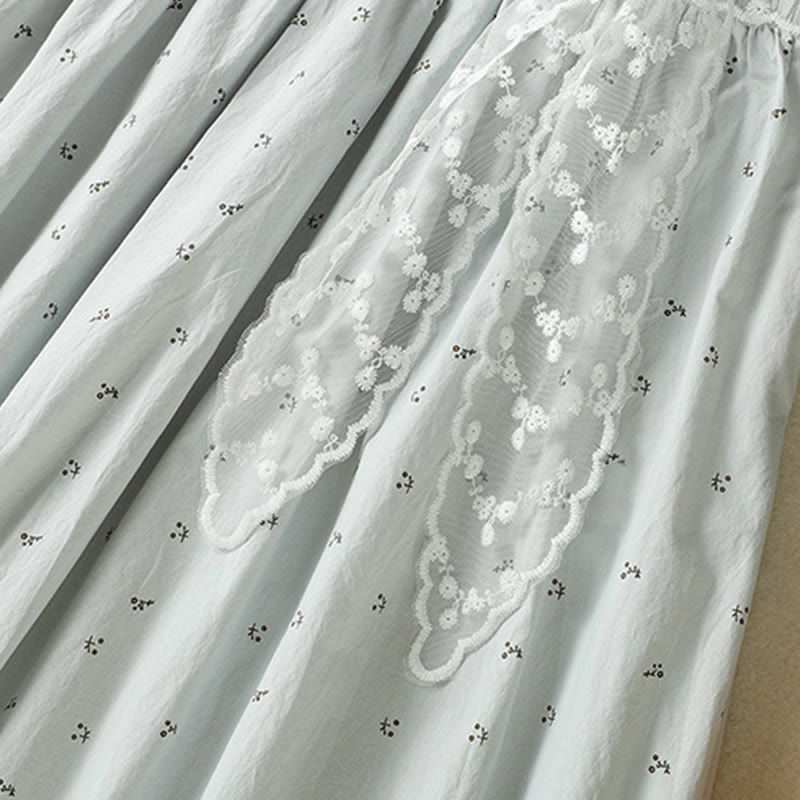 Breathable Cotton Elastic Waist 7/8 Length Minimalist Skirt