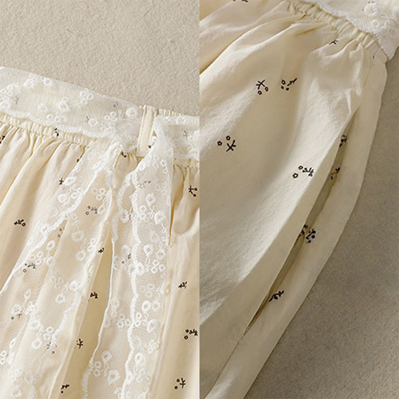 Breathable Cotton Elastic Waist 7/8 Length Minimalist Skirt