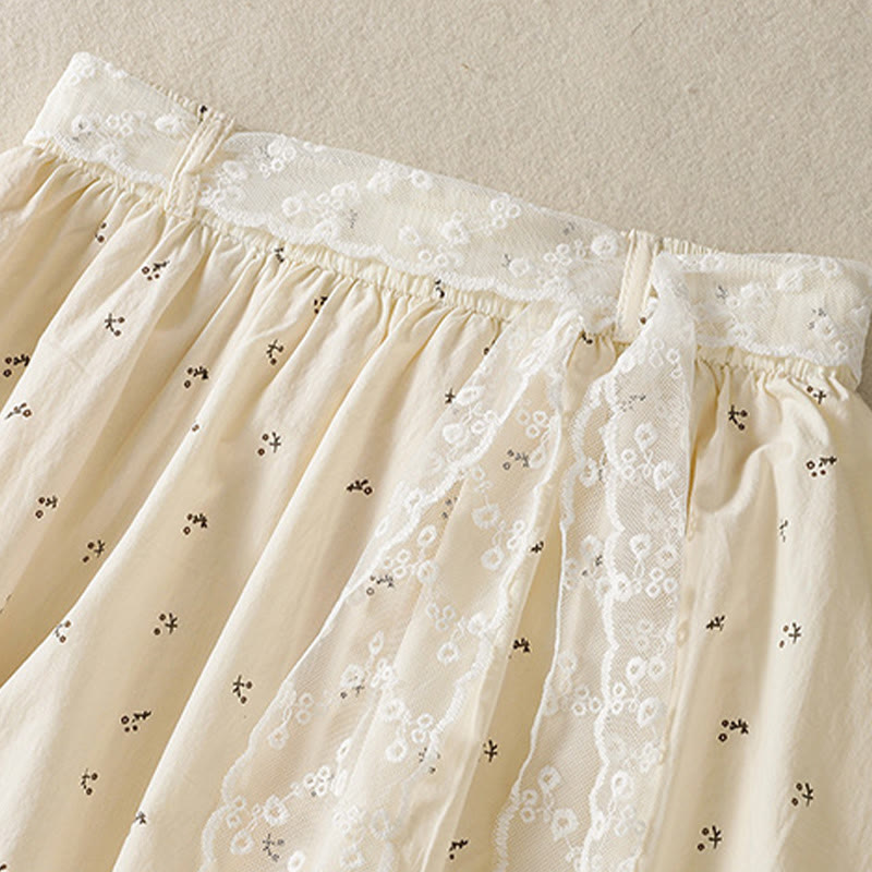 Breathable Cotton Elastic Waist 7/8 Length Minimalist Skirt