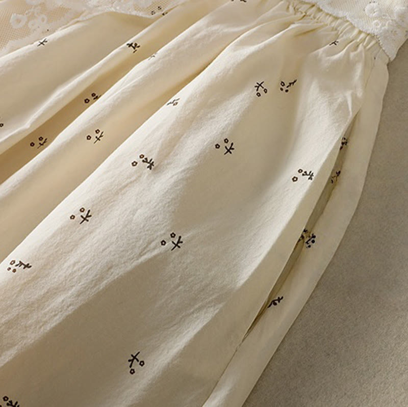 Breathable Cotton Elastic Waist 7/8 Length Minimalist Skirt