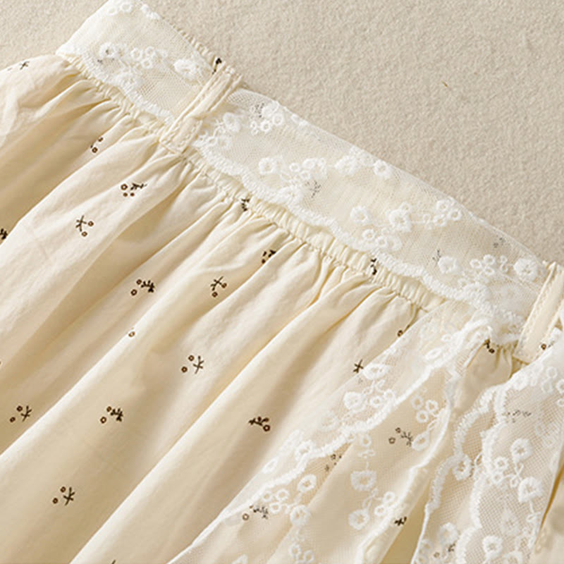 Breathable Cotton Elastic Waist 7/8 Length Minimalist Skirt