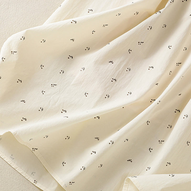 Breathable Cotton Elastic Waist 7/8 Length Minimalist Skirt