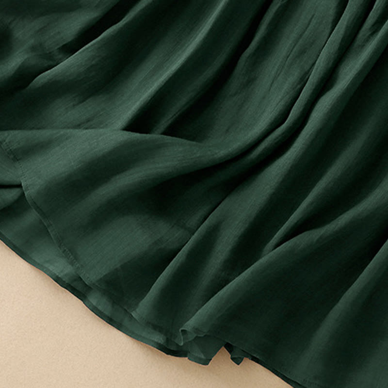 Summer Solid Color Elastic Waist Drawstring Women's Skirt