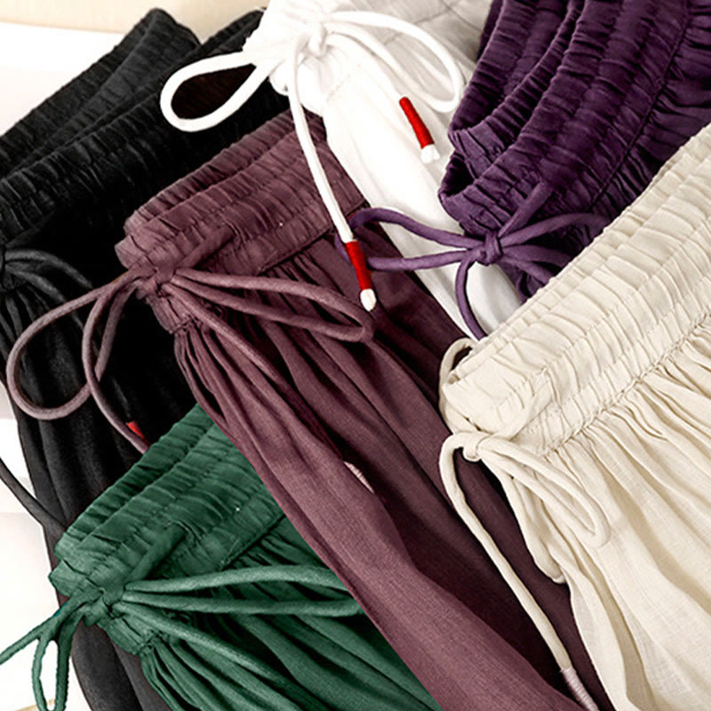 Summer Solid Color Elastic Waist Drawstring Women's Skirt