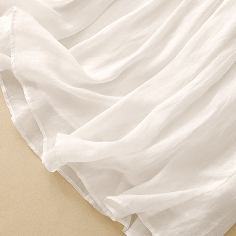 Summer Solid Color Elastic Waist Drawstring Women's Skirt