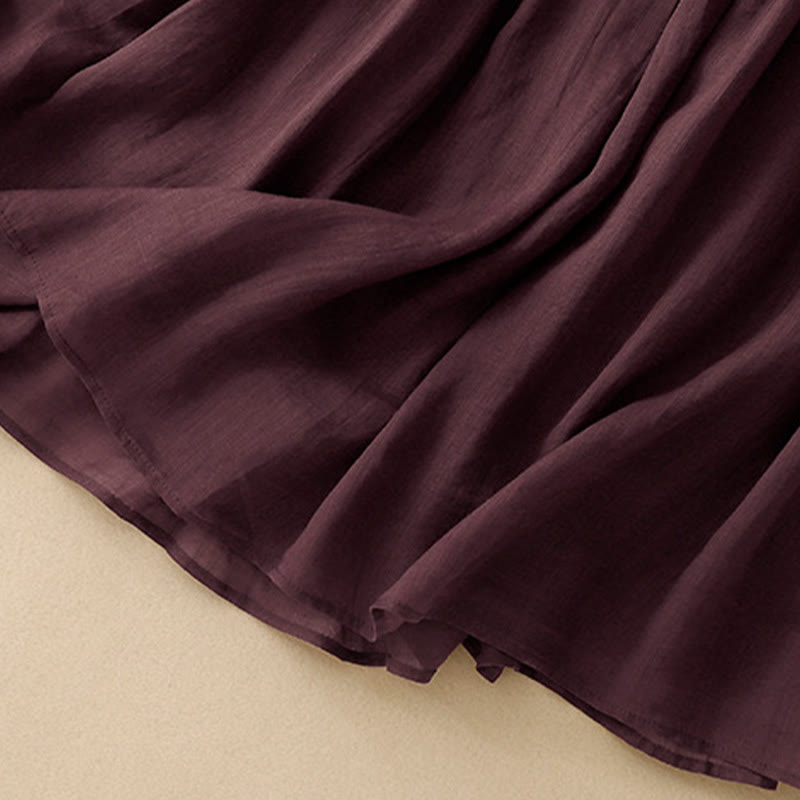 Summer Solid Color Elastic Waist Drawstring Women's Skirt