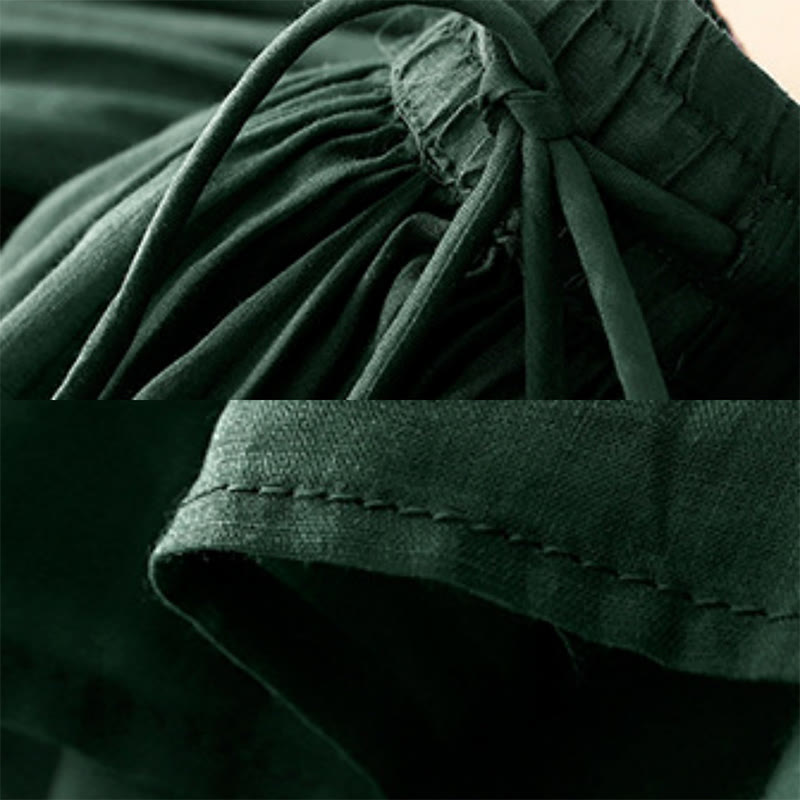 Summer Solid Color Elastic Waist Drawstring Women's Skirt
