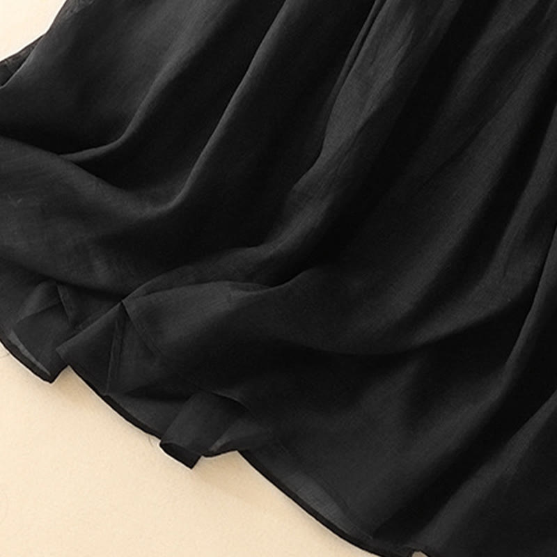 Summer Solid Color Elastic Waist Drawstring Women's Skirt