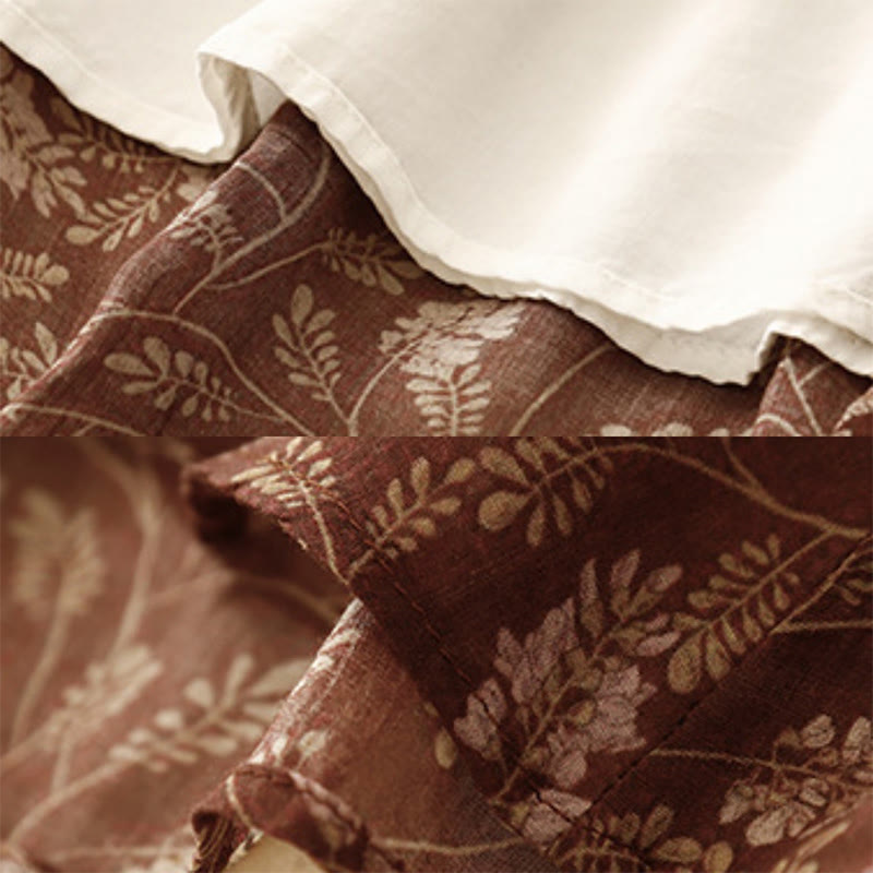 Breathable Cotton Linen A-Line Mid-Length Skirt for Mindful Living
