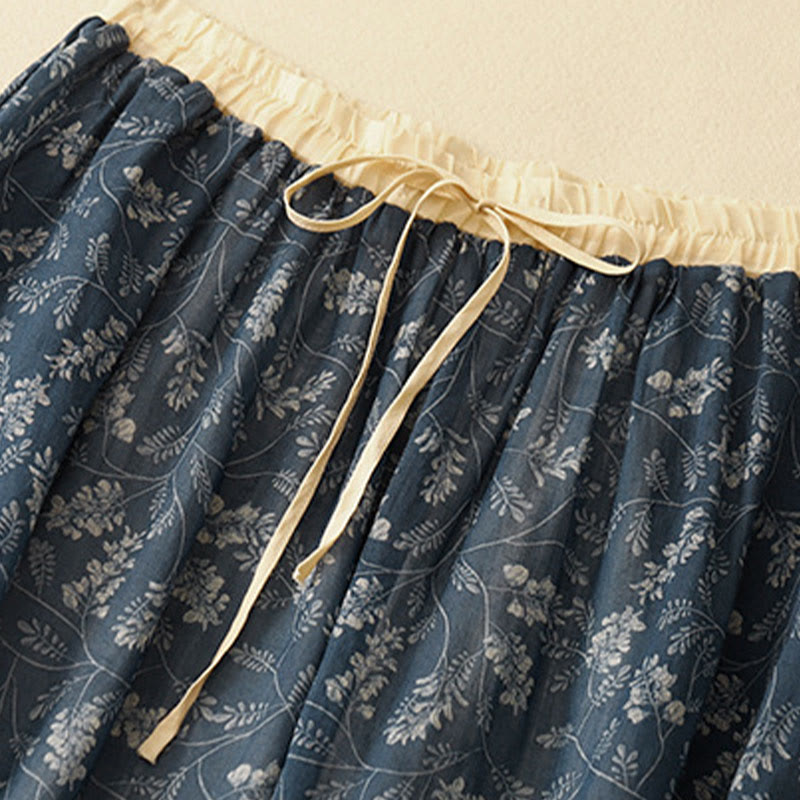 Breathable Cotton Linen A-Line Mid-Length Skirt for Mindful Living